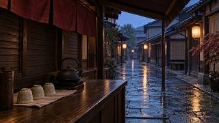 Rain at the Closed Tea Stall | Quiet Market Ambience & Soft Thunder | 10 Hours screenshot 1