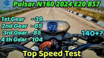 Bajaj Pulsar N160 E20 BS7 2024 Top Speed Test  |Initial and all Gear Speed || #video #n160 #pulsar