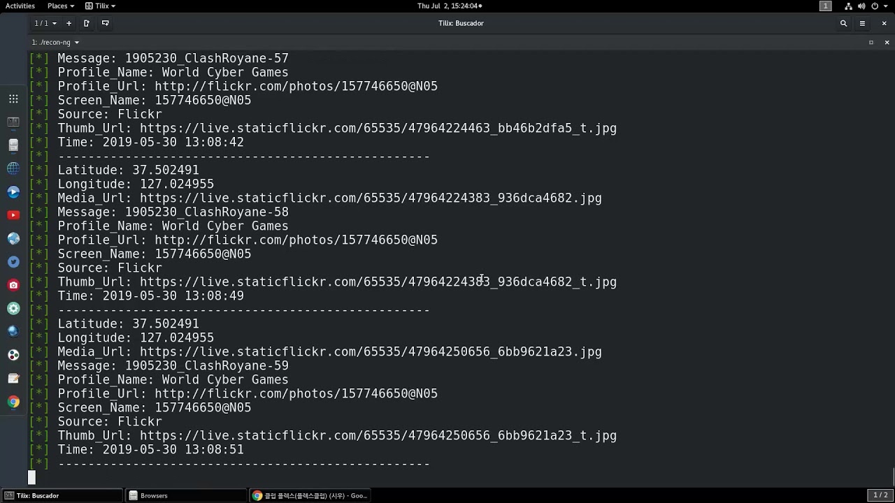 Using Recon-ng with flickr
