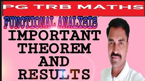 PG TRB MATHS | FUNCTIONAL ANALYSIS |