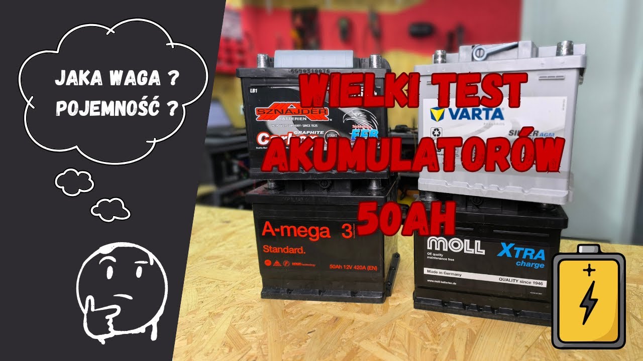 Wielki test akumulatorów 50Ah! Amega vs Moll vs Varta AGM vs ZAP EFB