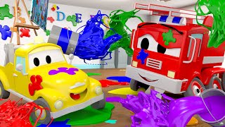 Die kleinen Autos in Car City   Die Farbenschlacht  Lastwagen Zeichentrickfilme für Kinder
