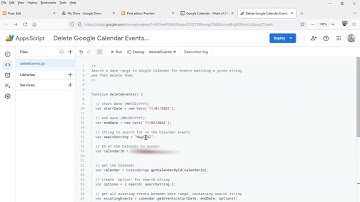 Delete Google Calendar Events by keyword and date range demo