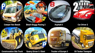 Camper Van Beach,Beach Buggy Racing 2,Asphalt 8,Car Driver 2,Contrucstion Site Truck,Quarry Driver 3 screenshot 2