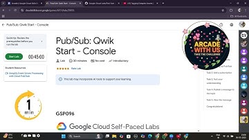 Pub/Sub: Qwik Start - Console || #gsp096 #qwiklabs #googlearcade