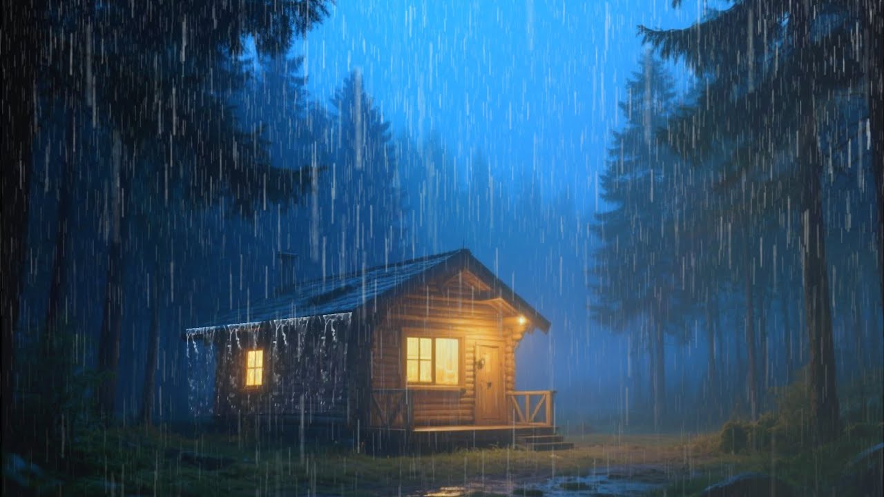 Cozy Cabin Rain at Night – 2 Hours of Gentle Rain for Deep Sleep ...