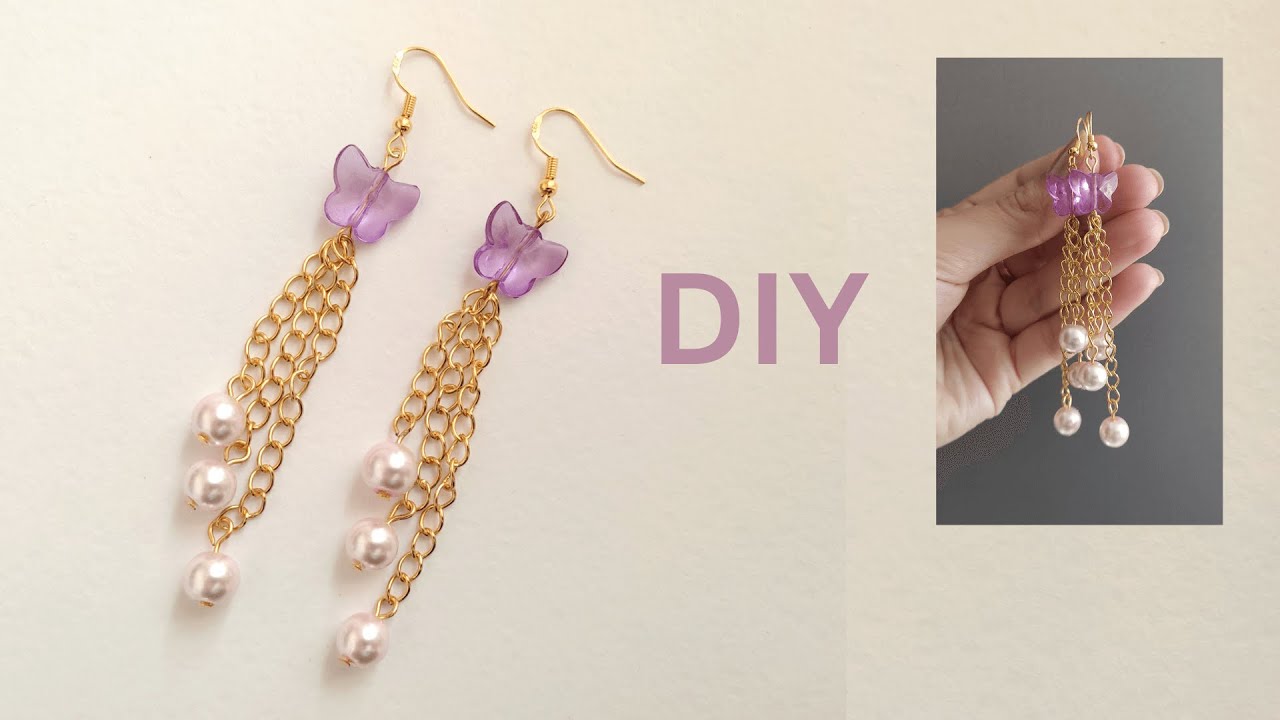 Easy and beautiful earrings, bead chain earrings tutorial handmade