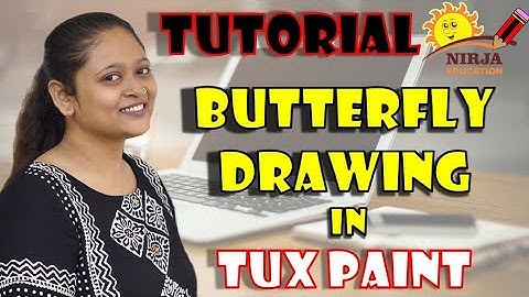 Tux Paint Tutorial - Butterfly Drawing - How to use String Edges and Symmetric L R Tool in Tux Paint