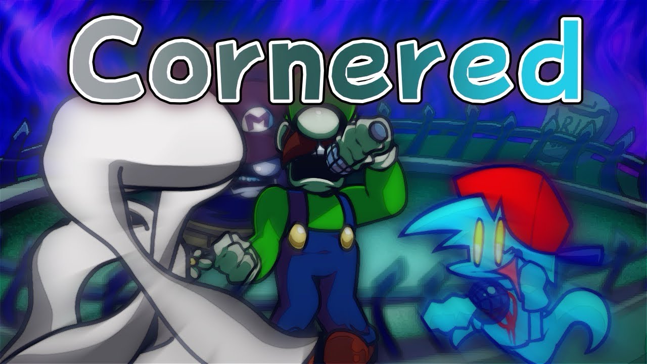 Cornered but Beta Luigi and Beta Mario vs Elh and Ghost BF 【FNF cover】