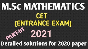 PG CET MSc MATHEMATICS