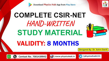 Complete Hand-written Study Materials for CSIR-NET GATE JEST BARC TIFR @physicshub