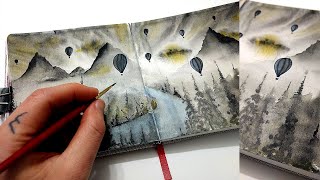 mountain painting easy beginners watercolor tutorial misty