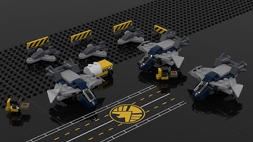 Lego Helicarrier Fighters Build Video (Lego Kit 76042)
