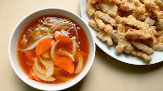 sub) Sweet and Sour Pork Sauce recipe (Air fryer Tangsuyuk ) | 반디Bandi