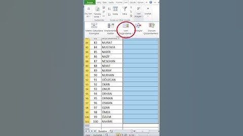 Excel Veri Doğrulama Elle Veri Girişi