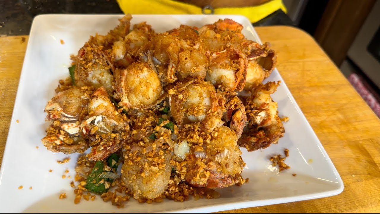 Tôm hủm rang tỏi cháy