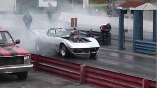 Second run 1968 Corvette drag race