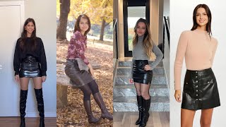 ✨ Bold \u0026 Sleek | Trendy Leather Mini Skirt Styles