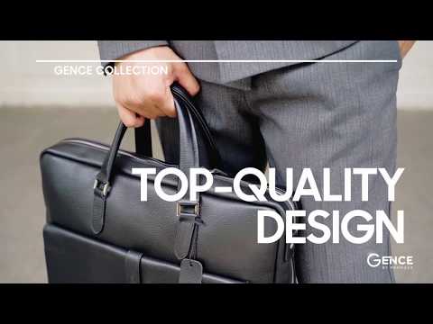 Túi xách công sở nam da Alran cao cấp GCE12 đen | GENCE by Mendoza