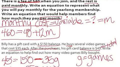6.3 Writing Two Step Equations