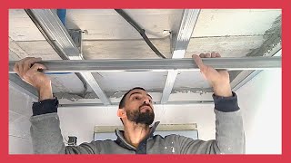 ✅ How to MOUNT a PLADUR ceiling in a BATHROOM (step by step) HIDROFUGA Plate ▶  DRYWALL