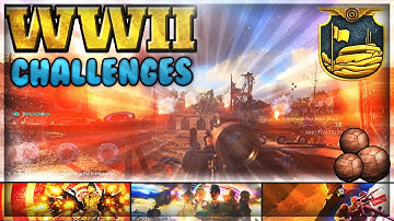 CoD WW2: Headquarters Challenges! (Fall 38ft, Firing Range Sequences, Hidden Gridiron Balls)