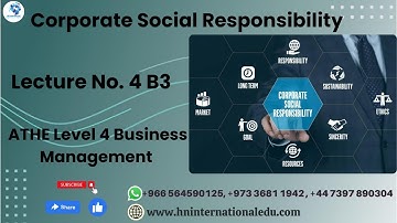 Corporate Social Responsibility Lecture No. 04 B3 ATHE Level 4 Business Management