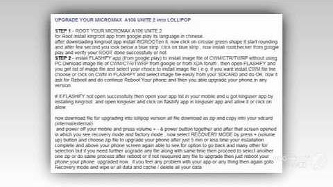 MICROMAX A106 UNITE 2 UPGRADATION INTO LOLLIPOP
