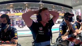 Abu Dhabi 2021 - Christian Horner watching the last lap unfold