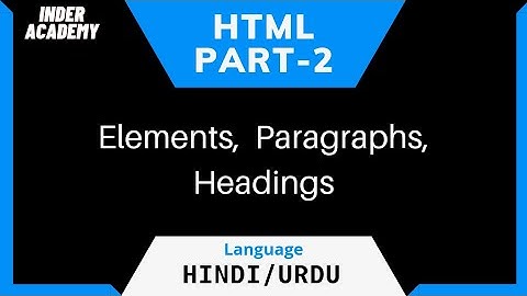 HTML Tutorial For Beginners In Hindi | Part-2 What is elements | Headings | Paragraphs