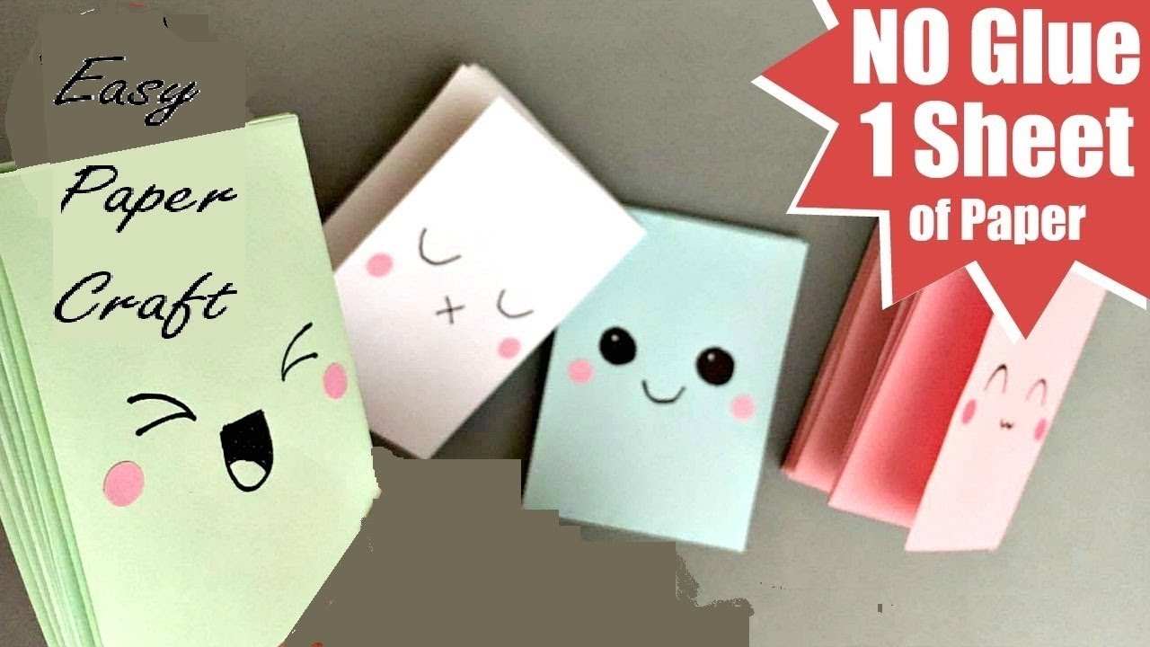 HOW TO MAKE MINI NOTEBOOK FROM ONE PAPER SHEET MINI PAPER BOOK DIY