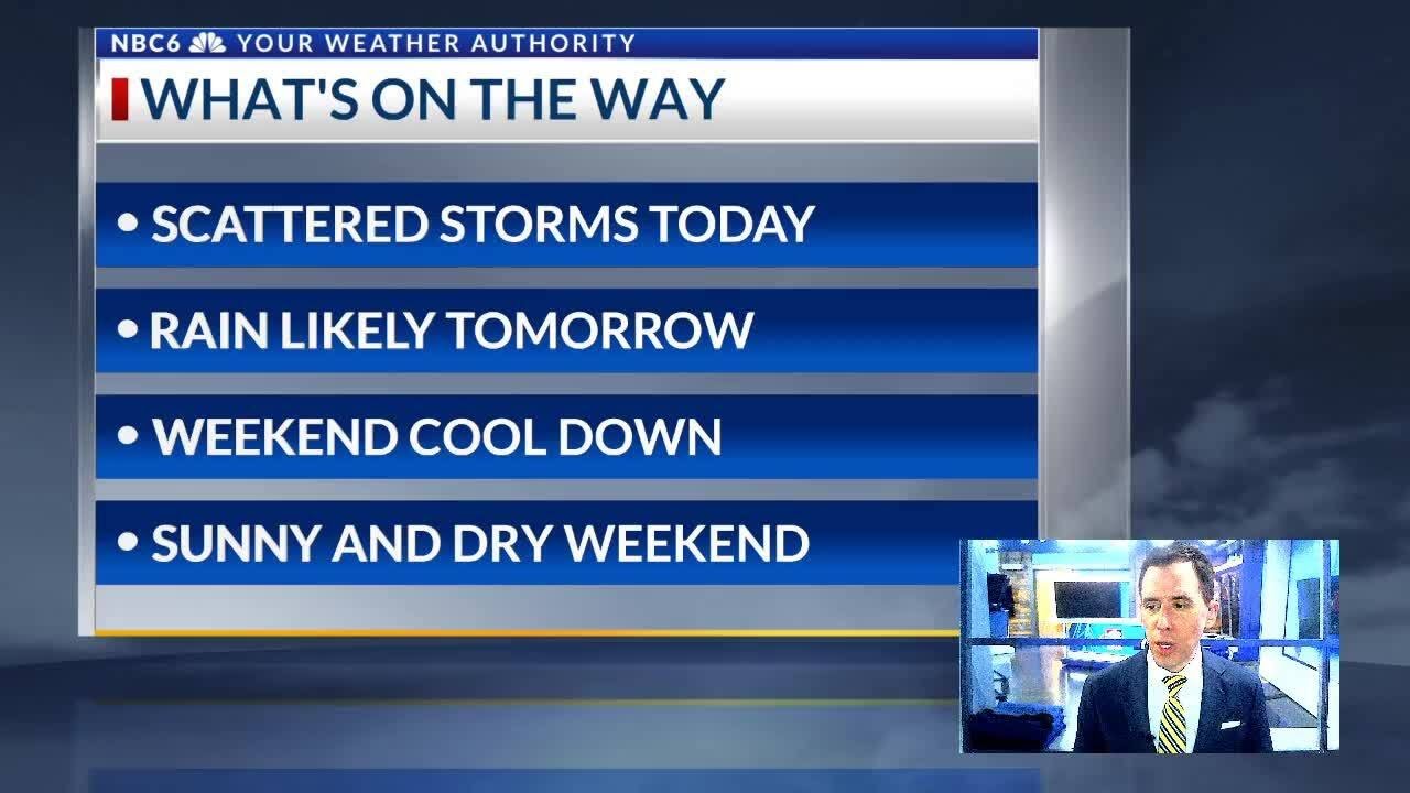 Scattered storms return today, pleasant weekend ahead - YouTube