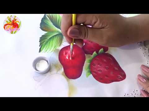 Pintura En Tela Como Pintar Fresas En Una Servilleta