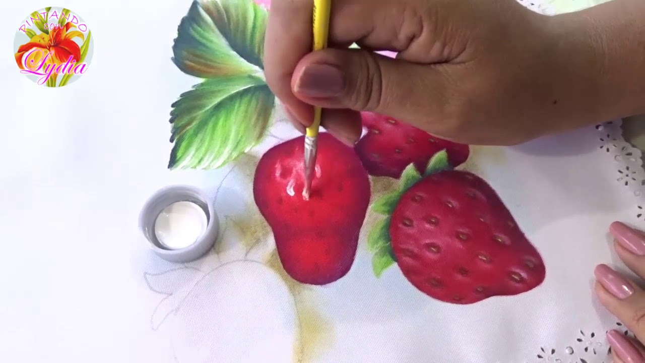 Pintura En Como Fresas En Una Servilleta - YouTube