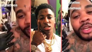 Kevin Gates Speaks While Getting NBA YoungBoy Face Tattoo With His Wife Dreka (Kevin Gates 2018)