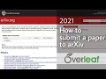 How to submit a paper to arxiv 2021