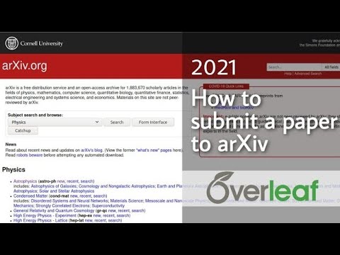 How to submit a paper to arXiv (2021)