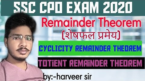 Eulers theorem/cyclicity remainder theorem/totient remainder theorem/for all govt exam