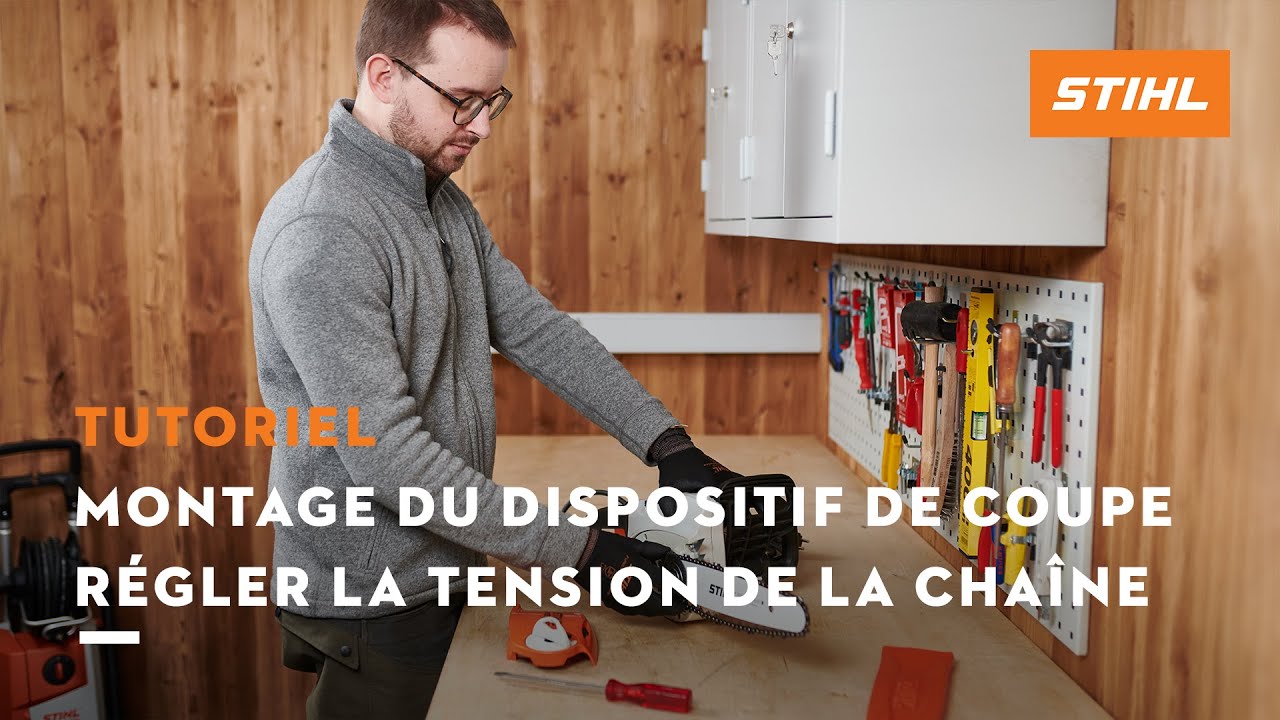Tronconneuse Electrique Mse 170 Monter Le Dispositif De Coupe Regler La Tension De La Chaine Youtube