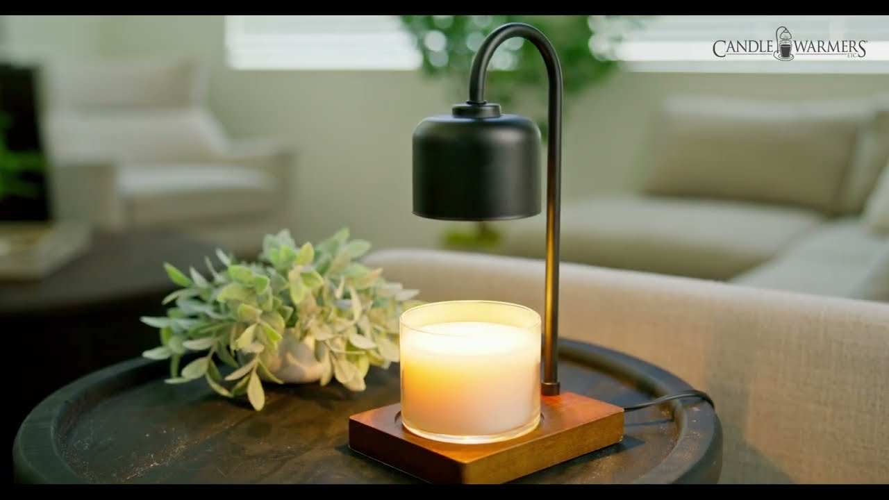 Fluted Glass Black Candle Warmer Lamp