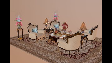 3DS MAX VRAY RENDER SETTING TUTORİAL FOR LUXURY LIVING ROOM FURNITURE 3D LOUNGE SET