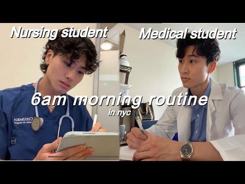 *realistic* 6AM morning routine of NURSING STUDENT vs MEDICAL STUDENT in NYC