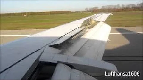 Lufthansa Boeing 737-300 flight from Frankfurt/Main(FRA) to Leipzig-Halle(LEJ) airport HD/