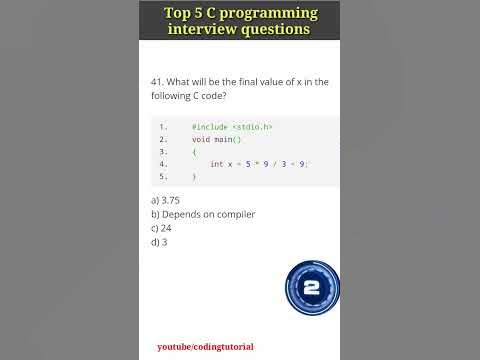 Top 5 C programming interview questions !! C programming questions #c ...