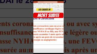 Les Causes De Mort Subite