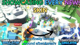 SHOWCASING EVERY SKIN IN THE NEW TDS UPDATE [Tower Defense Simulator]