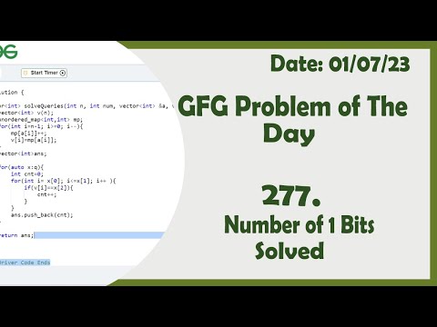 Number of 1 Bits || C++ || GFG Daily Problem