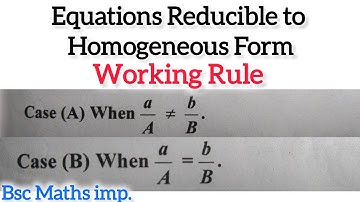 Equations Reducible to the Homogeneous Form ||. Differential Equations ||