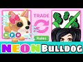 UNBELIEVABLE WIN!! Trading My Neon Bulldog In Adopt Me 🐶🤑🥳