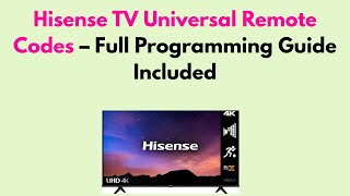 Celebrity Hisense TV Universal Remote Codes  – Full Programming Guide Included Wealth